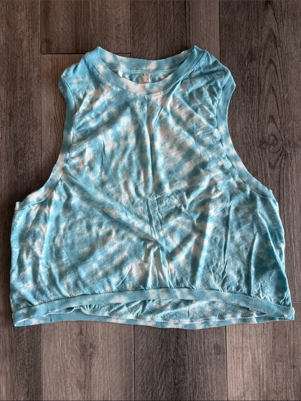 FP Movement by Free People Light Blue Tie-Dye Muscle Tank, EUC, Size L